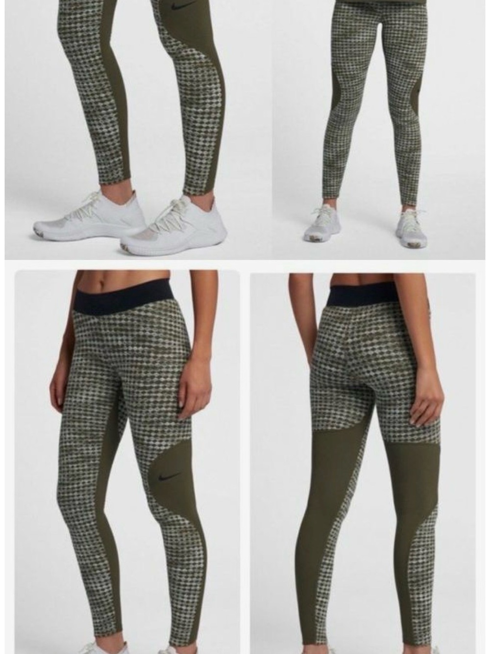 Nike  Olive Houndstooth Leggings